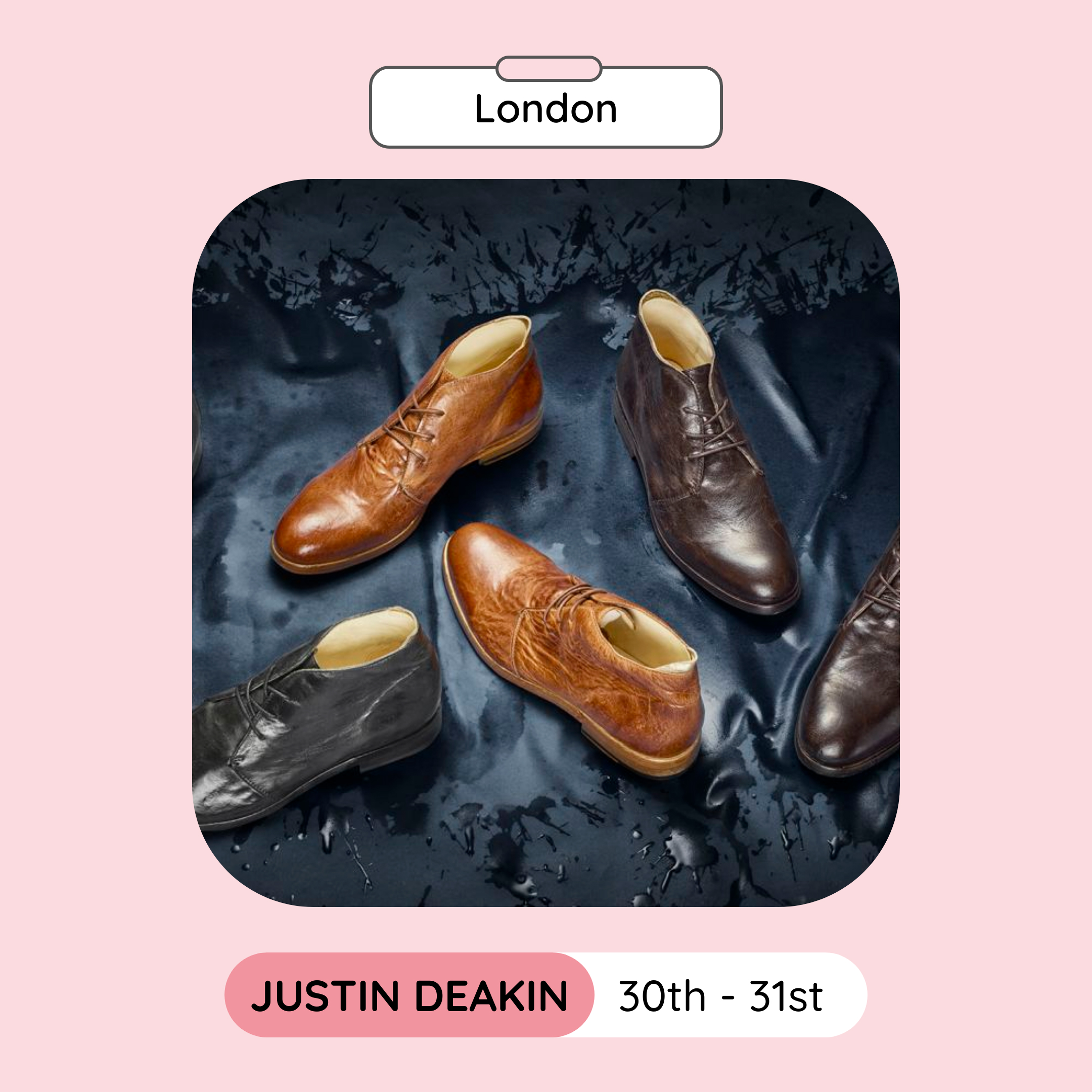 Justin Deakin Spring Sample Sale, London, March 2023